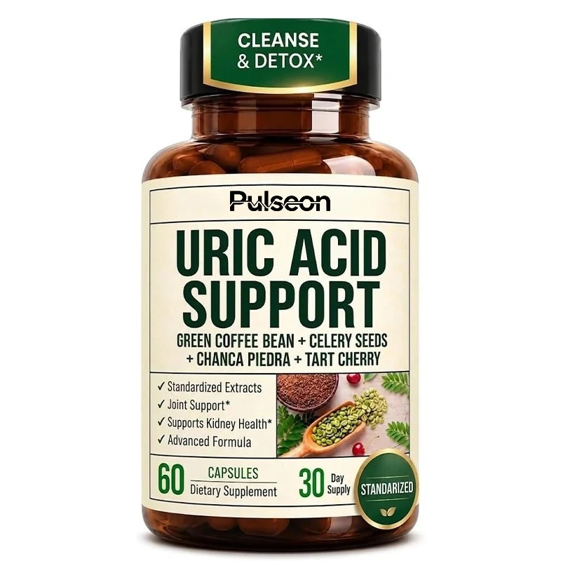 Uric Uric Acid Support, Celery Seeds, Sour Cherry and Cranberry Extracts, Kidney and Joint Support -14 Herbal Cleansers, 60 Capsules - Aliexpress Deal