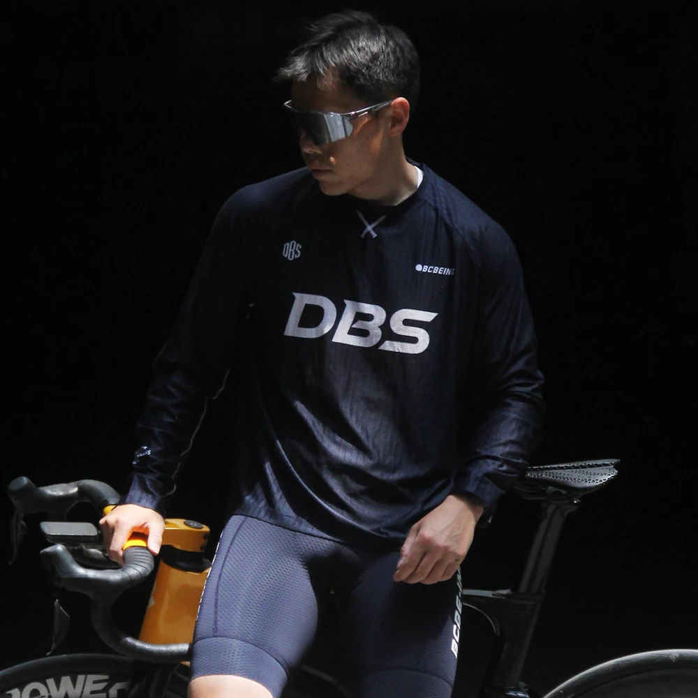 BCBE-ING DBS Fahrradtrikots mit langen Ärmeln, atmungsaktives Mesh, schnell trocknend, Übergröße, Fahrrad-T-Shirts, Radtrikot, Fahrradbekleidung – Detail 10