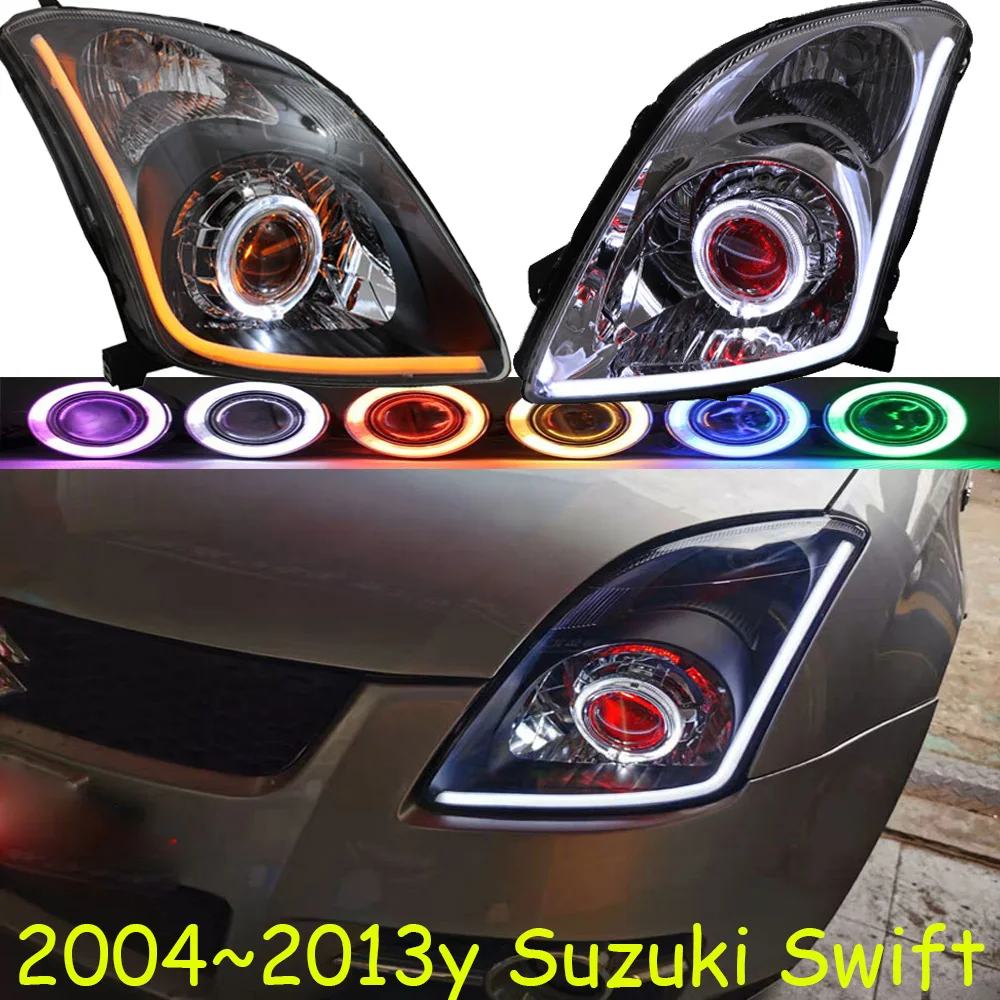

Автомобильный БАМПЕР фара для SUZUKI Swift 2004 ~ 2013y DRL Hid ксеноновые автомобильные аксессуары фара для Suzuki Swift противотуманные фары