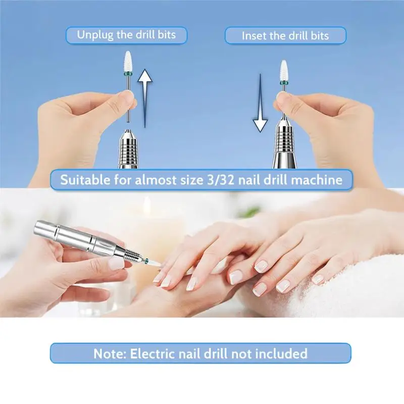 13個入りネイルドリルビットセット セラミックタングステン鋼ドリルビット ジェルポリッシュ除去 角質除去 電動ミリングカッター ネイルファイル
