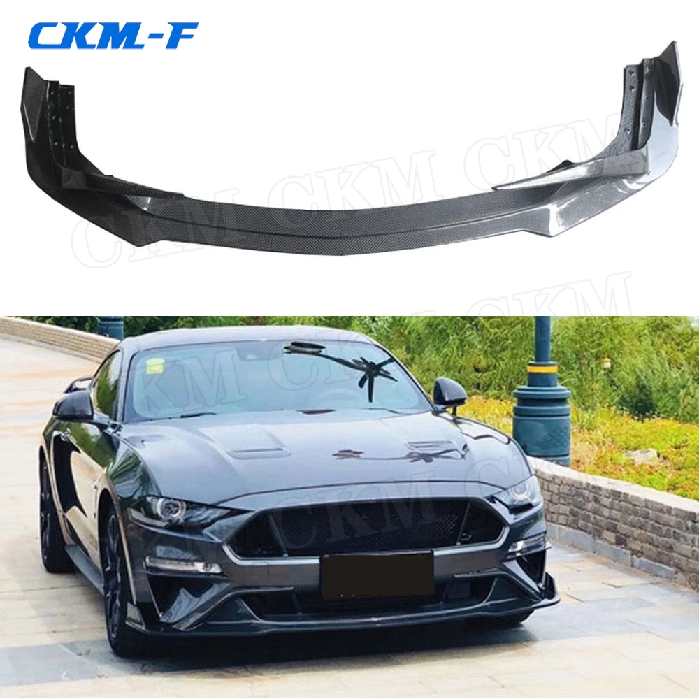 

Carbon Fiber Front Bumper Lip Chin Spoiler for Ford Mustang 2018 2019 FRP Head Bumper Lip Cover Trim Guard