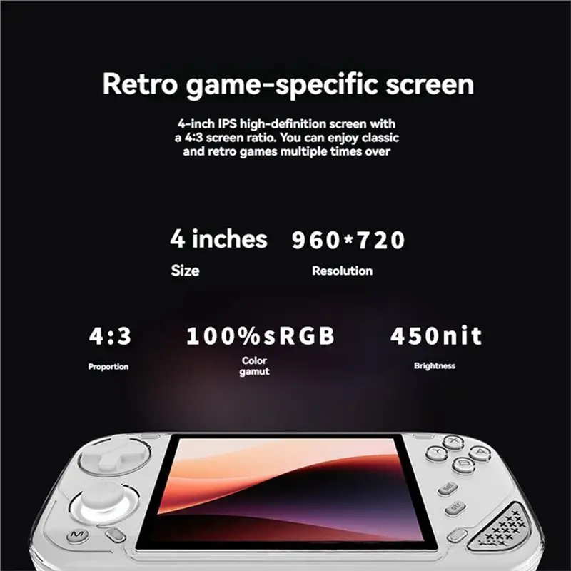 B16C-Retro Game Console 4Inch IPS Screen LOONG OS Modular Open Source Retro Gaming Console RGB Hall-Effect Joystick
