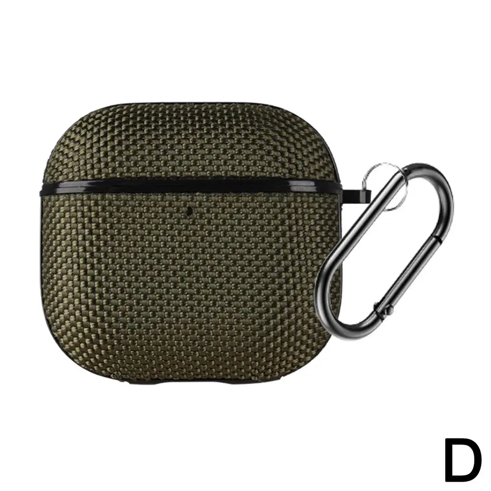 New For Apple AirPods 4 Leather Nylon Earphone Case All Inclusive Anti Drop TPU Headphone Protective Cover With Metal Buckl X3Q5