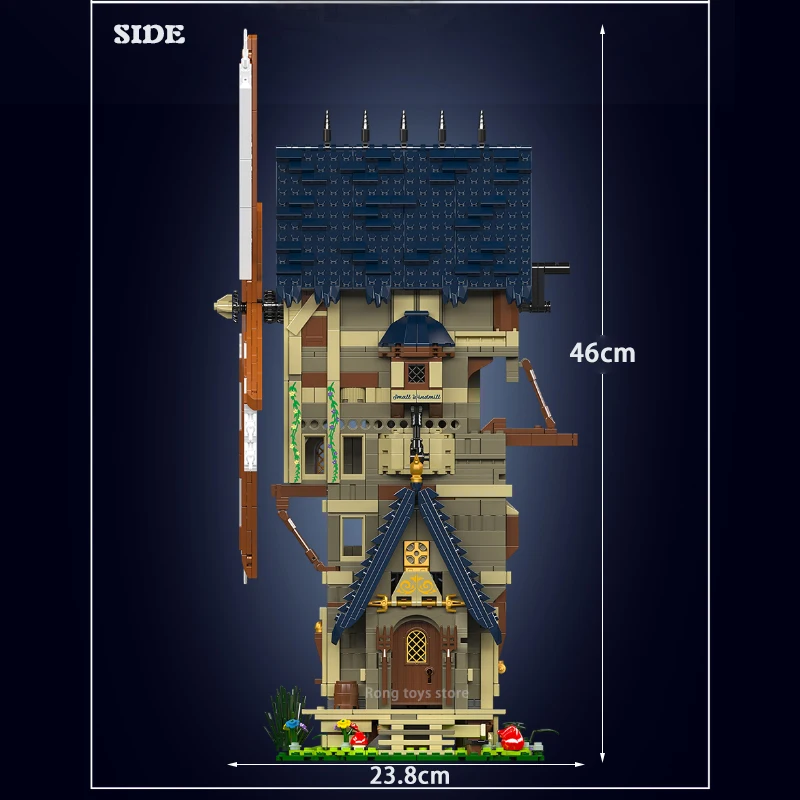 Niederlande mittelalter liche Retro-Architektur Bausteine Windmühlen Modell europäischen Jahrhundert Bau Ziegel Spielzeug Kinder Geschenkset