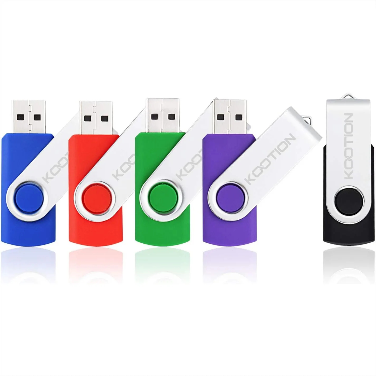 

4GB USB Flash Drive 5 Pack, Thumb Drives with 360° Rotation Design for Keychain, Data Storage