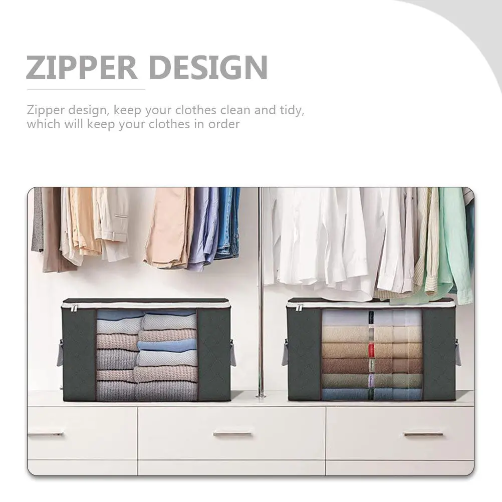 

2 складных сумки на молнии для хранения одежды, большие органайзеры для хранения под кроватью, тканевые контейнеры для одежды