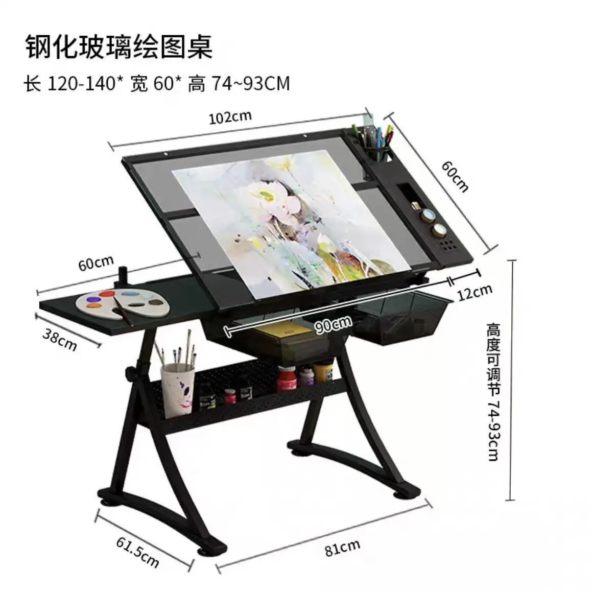 Art drawing table Lifting easel Art student special hand-drawn table Calligraphy painting Multifunctional painting table