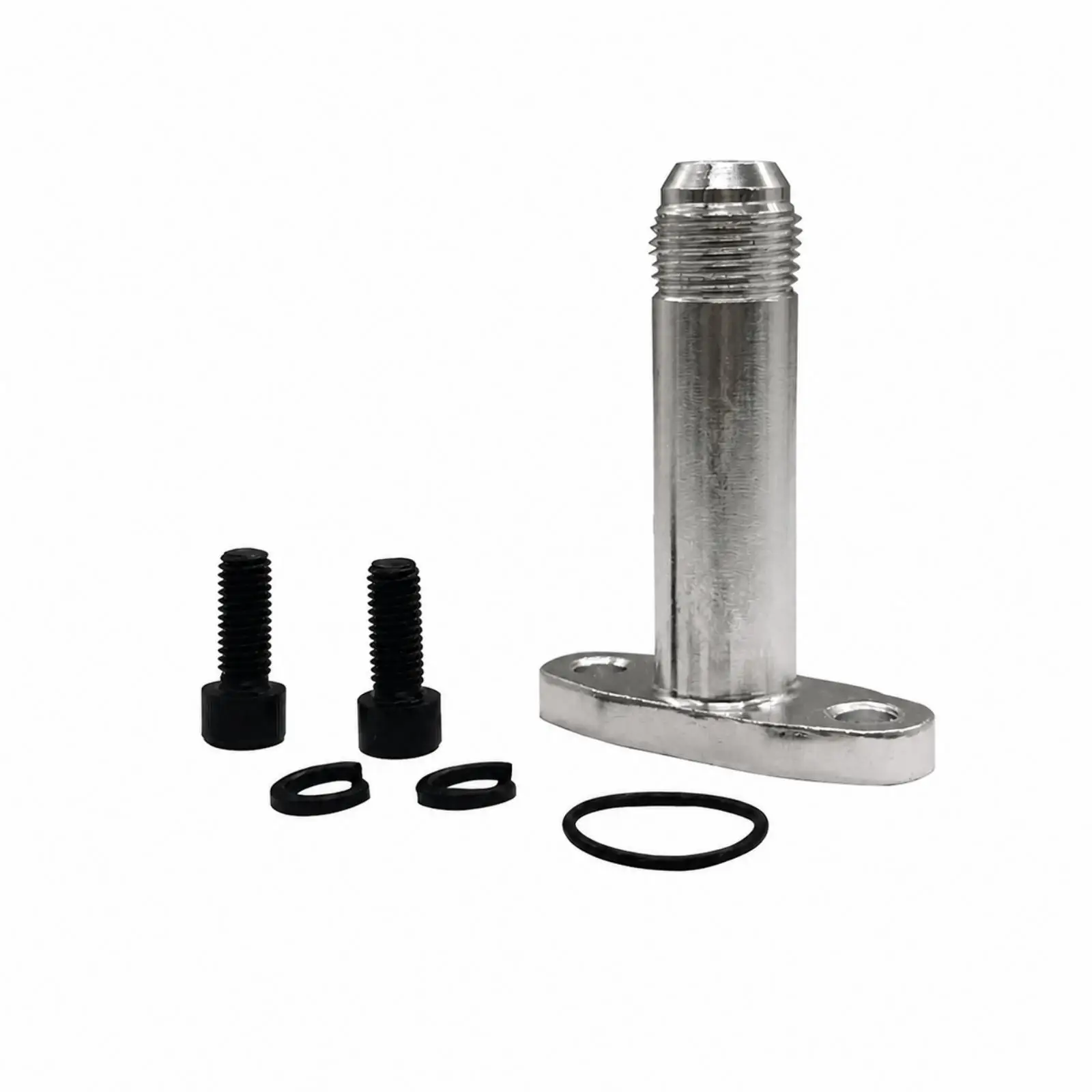 Turbocharger Oil-Drain Adapter with Extended Threaded Outlet Aluminum Alloy 10AN Turbo Oil-Drain Flange Adapter