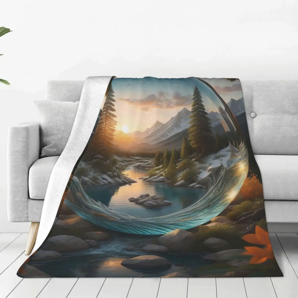 

Wilderness Majestic Glass Orb In Forest Suns Blanket Flannel Sofa Throw Blankets For Home Bedroom Office Throws Bedspread Quilt