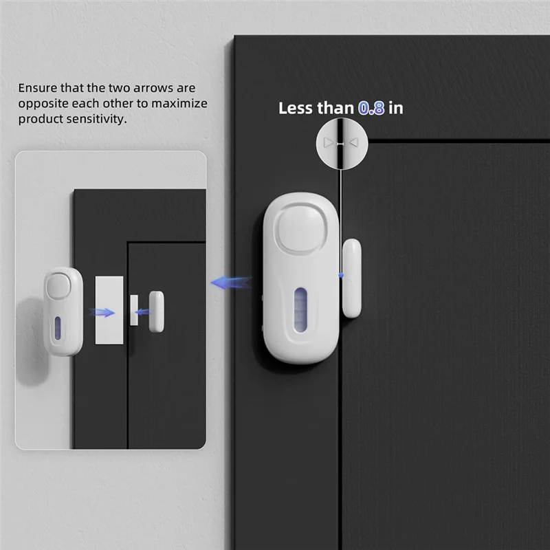 AEE7-Wireless Door Alarms When Opened With Remote,Door Security Sensor Chime Window Alarm Pool Alarm Door Alarm 2 Pack