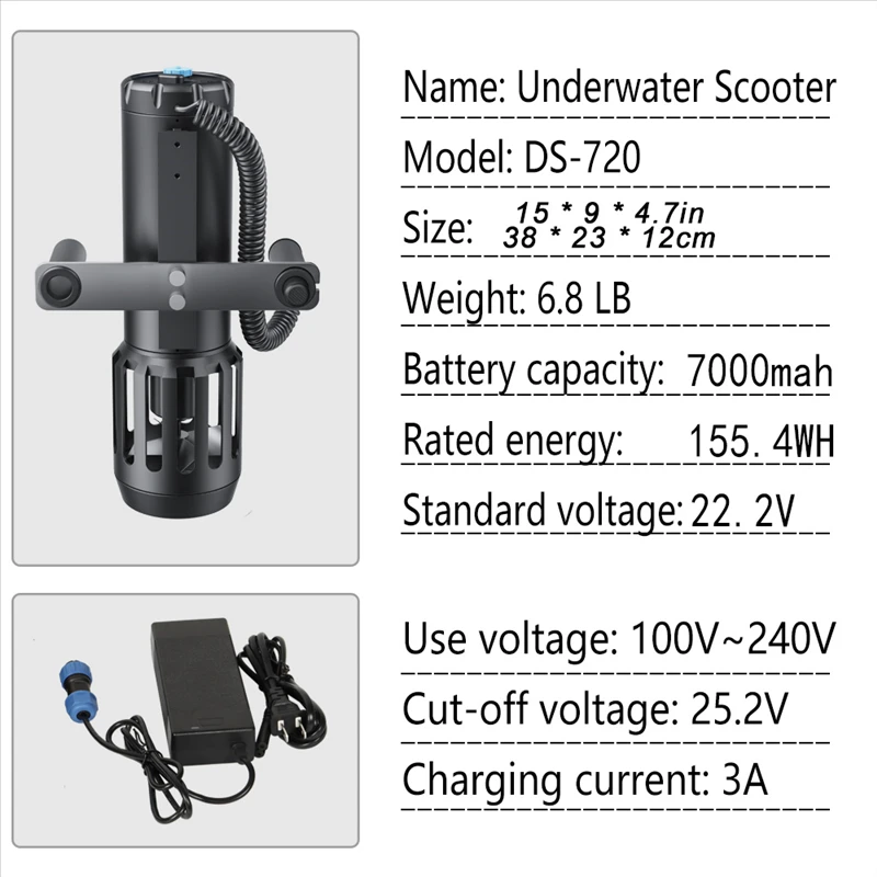 CAMORO Underwater Scooter Diving Underwater Propeller Diving Snorkeling Sea Scooter Underwater Exploration Equipment for Adult