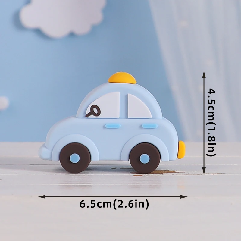 Baby-Bausteine Auto Trojanisches Pferd Blau Rosa Bär Tortendekoration für Jungen Mädchen Babyparty Geburtstagstorten-Deko-Set – Detail 9