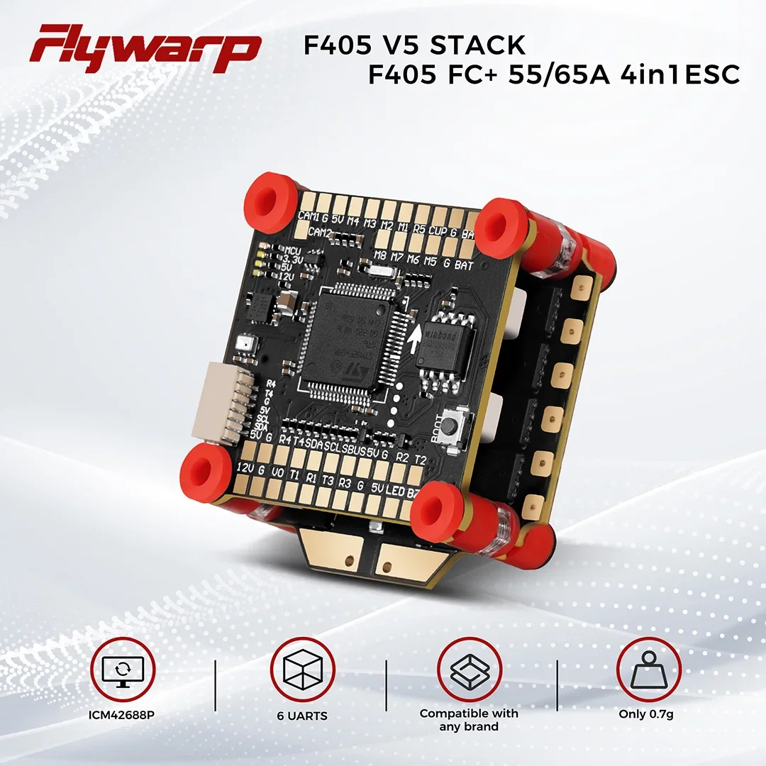 AvaCoreFlyWarp F4 FC F405 F7 FC F722 Flight Controller 55A/65A 4in1 ESC 4-8S Stack ICM42688 30.5X30.5mm For FPV Drones Rc Air