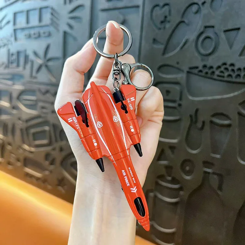 Mini avión de aleación creativa/juguete de combate, llavero modelo para niños, regalo de luchador para niños, colgante de avión pequeño de inercia