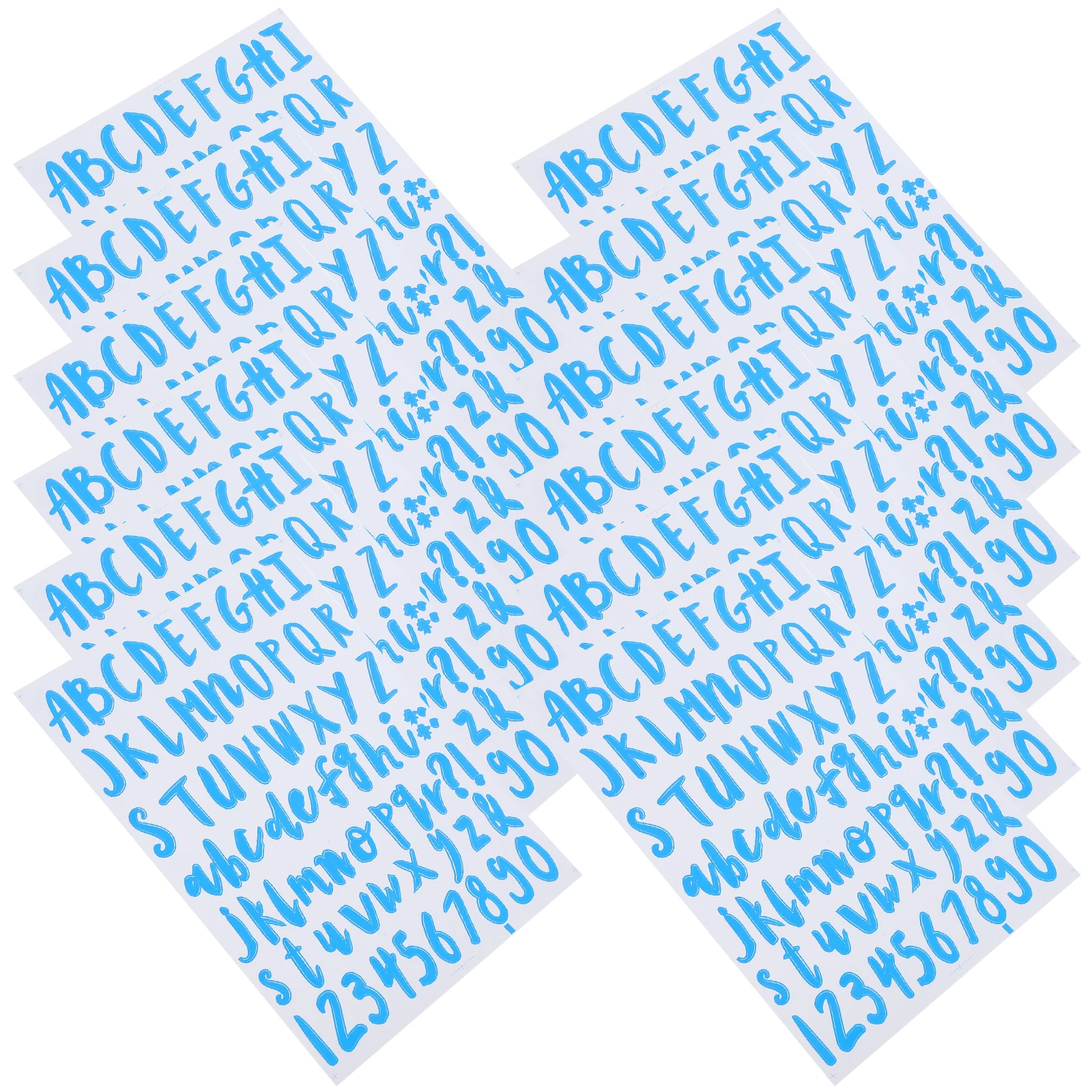 

12 Sheets Alphanumeric Stickers Self Adhesive Decorative Numbers Scrapbook Letters Poster Bottle Craft Folder Labels