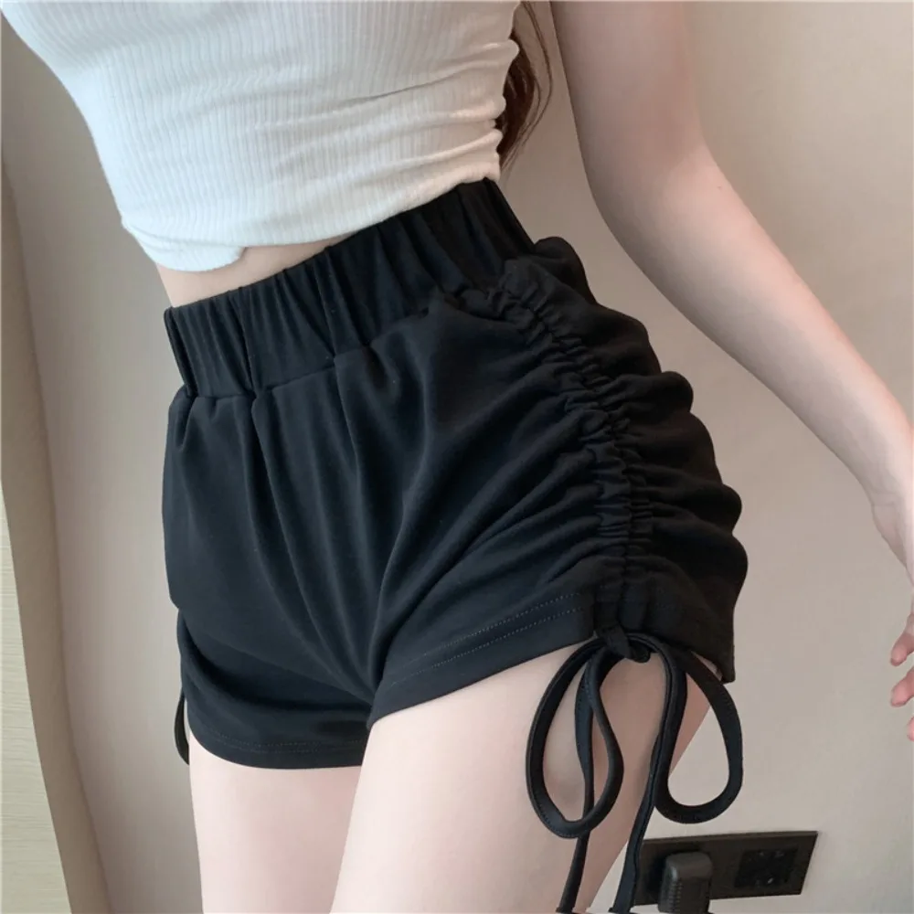 

High-waisted Drawstring Loose Casual Shorts Casual Sports Slimming Sweatpants Tooling Solid Color Lace-up Sweatpants Women