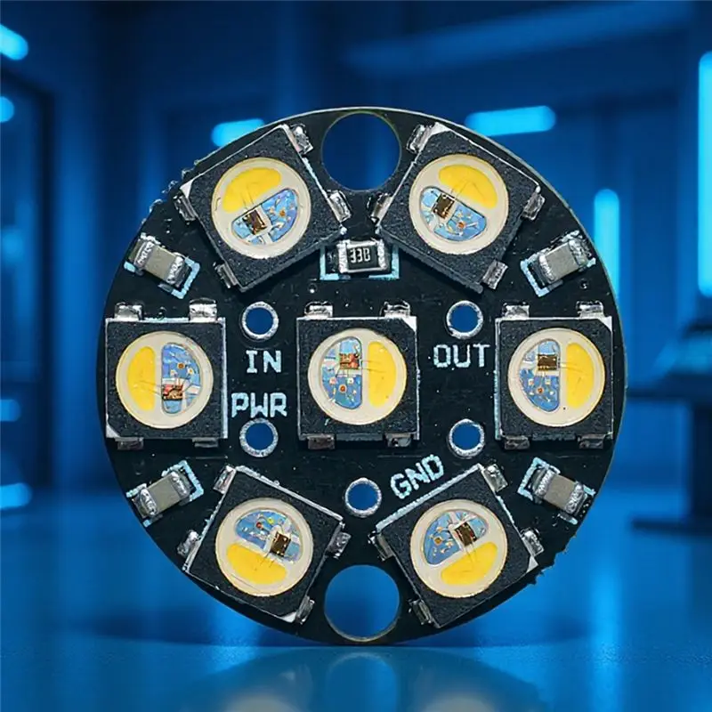 A33T SK6812 RGBW Round Full Color LED Development Board, 7 Bit DC5V Single Point Control, for Custom Lighting Projects