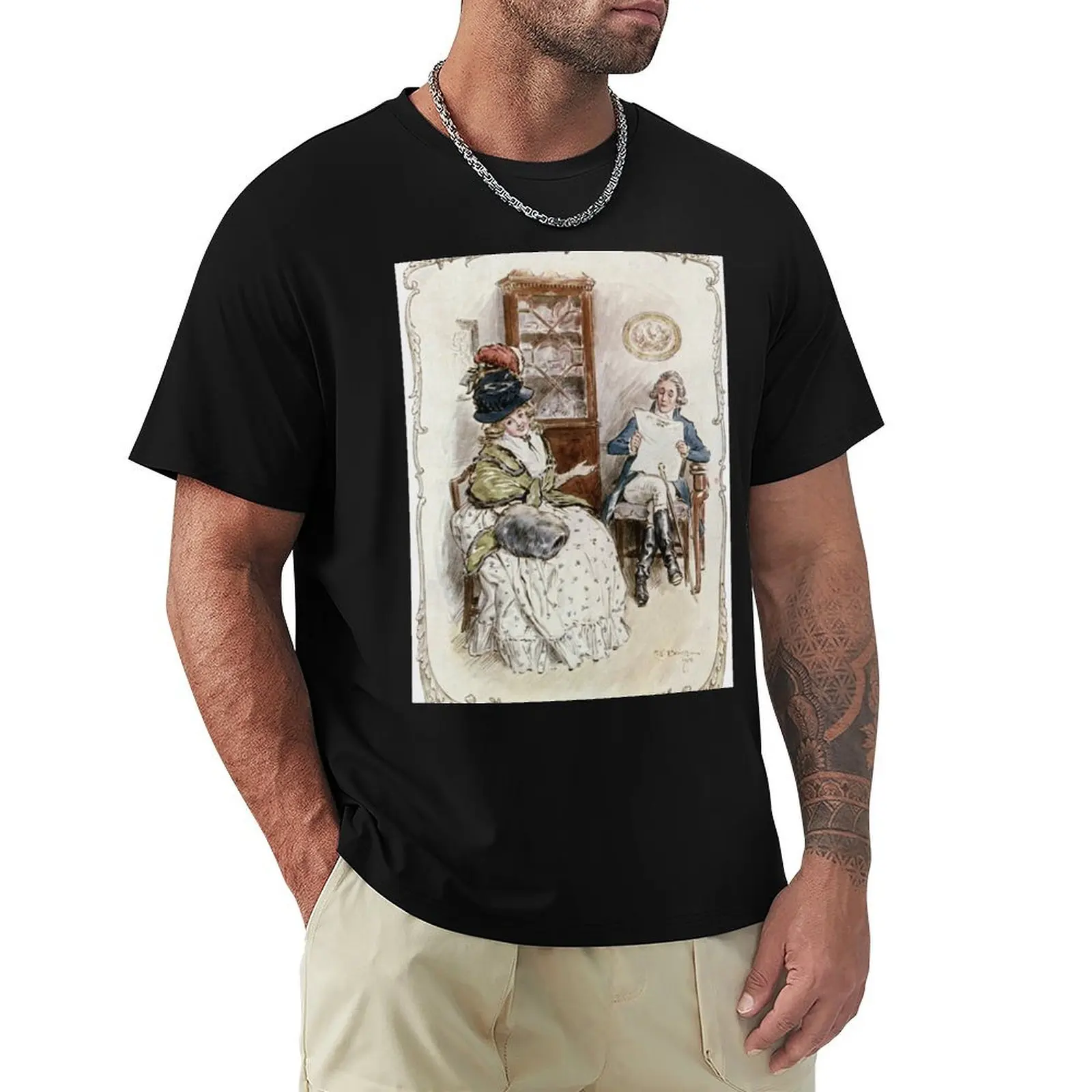 Charles Edmund Brock - Jane Austen Talking To Deaf Ears T-Shirt Simple Trendy Casual T-Shirt