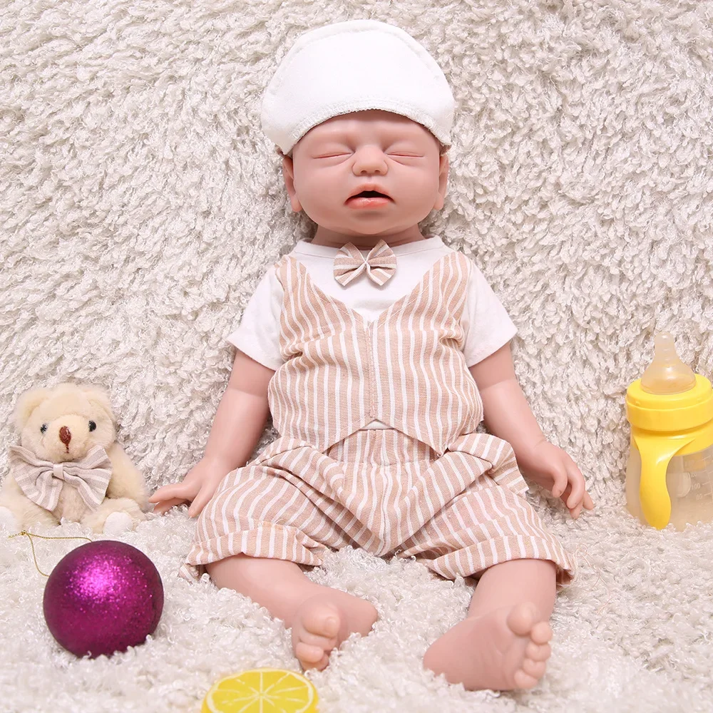 Closed Eye Silicone Reborn Doll 53cm Simulation Baby Doll Reborn Doll