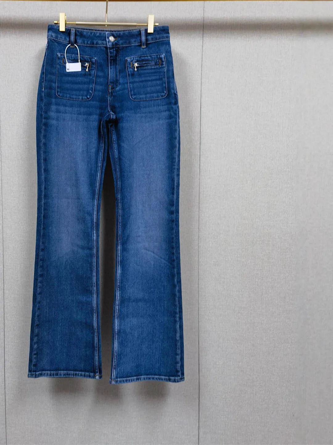 

High Waist Straight Leg Jeans Women's Autumn Winter Cotton Denim Pants Zipper ket Decorated Slimming Long Trousers