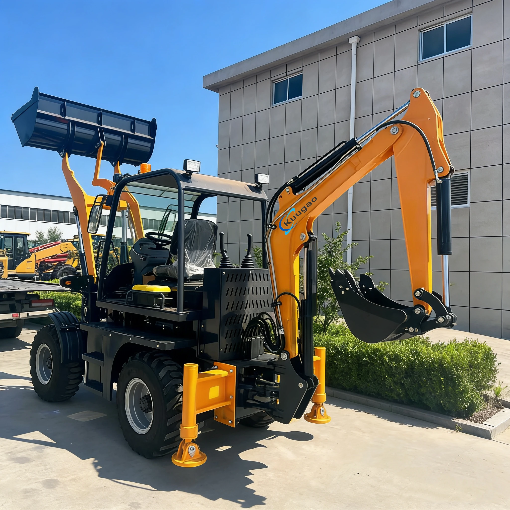 Backhoe Loader Free shipping Excavator machine Front Loader 3 ton Mini Excavator Yanmar Mini Loader Bagger  Engine Customized
