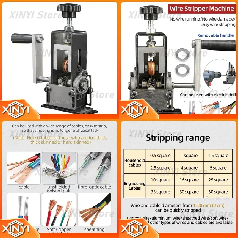 for Manual Wire Stripping Machine for Copper Cable Scrap Recycling Alloy Steel Cable Peeling Stripper Tool