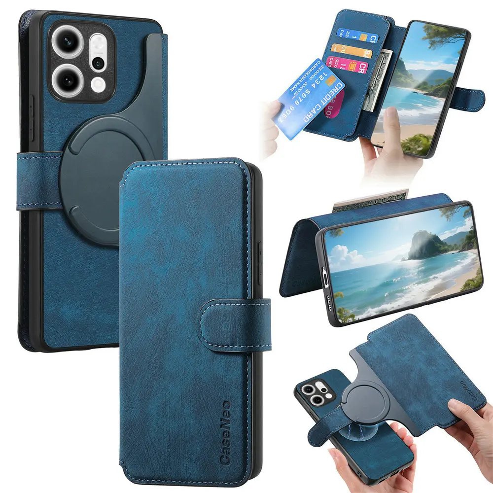 Reno15 Pro Max 15F 5G Luxury Case For OPPO Reno 15 FS 2In1 Detachable Leather Wallet Funda Reno 15 Pro 15F Magnetic Flip Cover