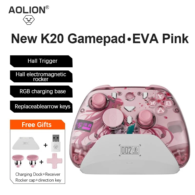 Aolion K20 RGB Wireless Gaming Controller With Charging Dock