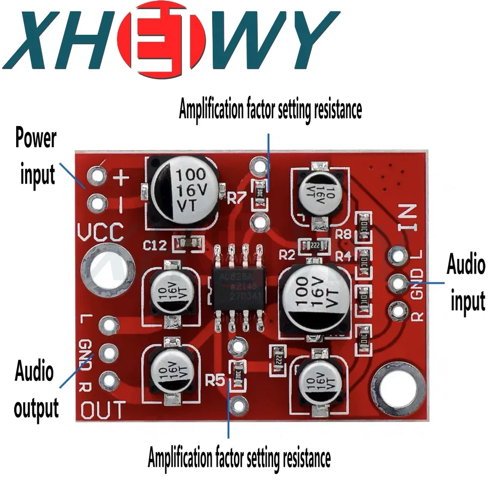 Mini headphone amplifier TDA1308 AD828 audio amplifier module low voltage front stage amplifier board