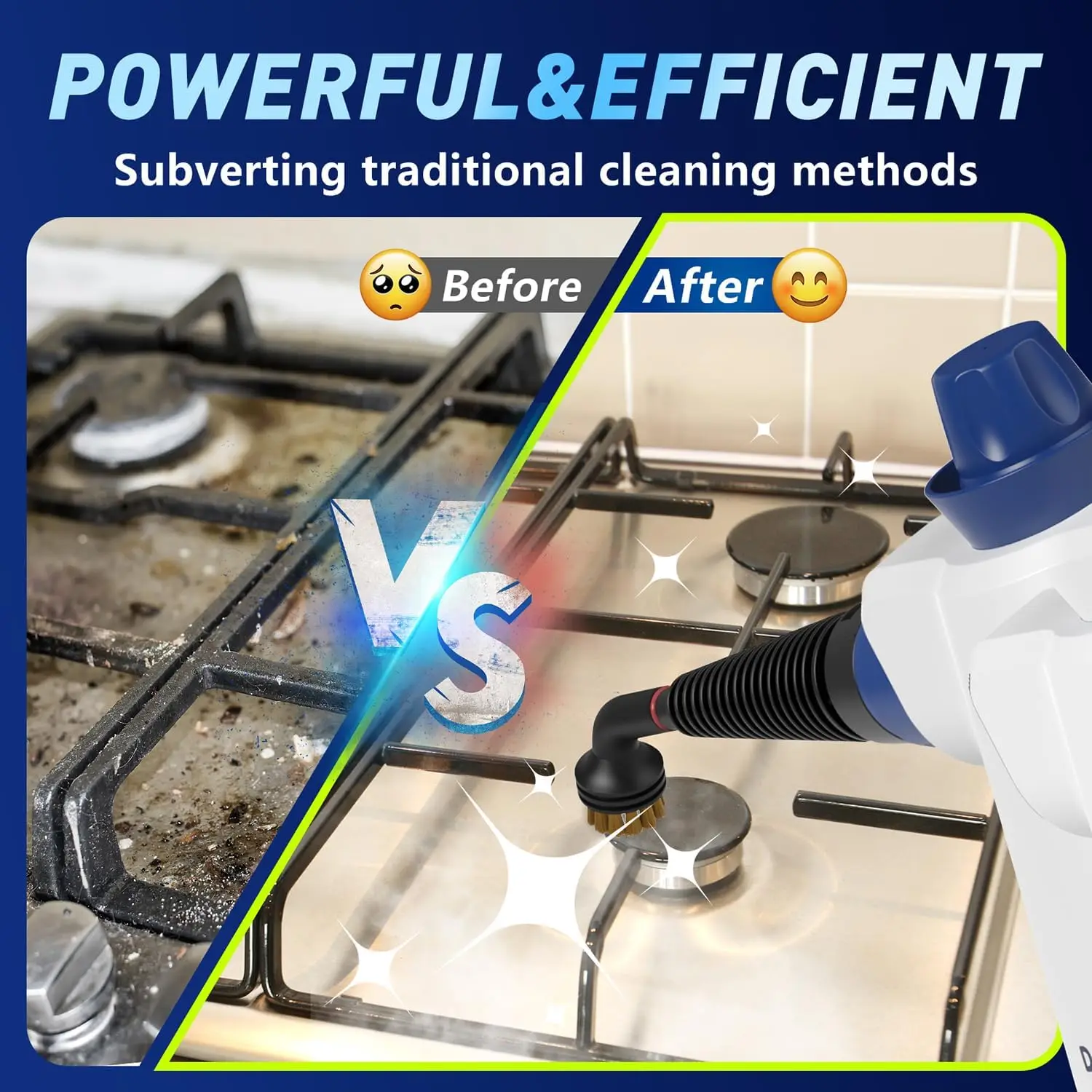 Handheld Steam Cleaner for Home Use Attachments Safety Lock High-Pressure Steamer for Car Shower Kitchen Grime Removal  스팀 청소기