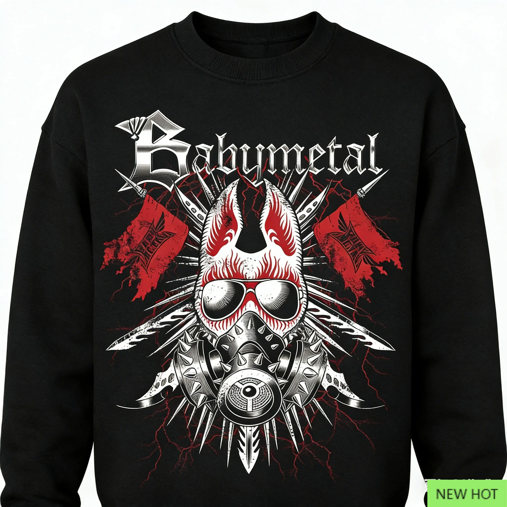 

Темный механический круглый вырез Babymetal, верх из тяжелого металла, идеально подходит для любителей японского идола, металл и темная атмосфера