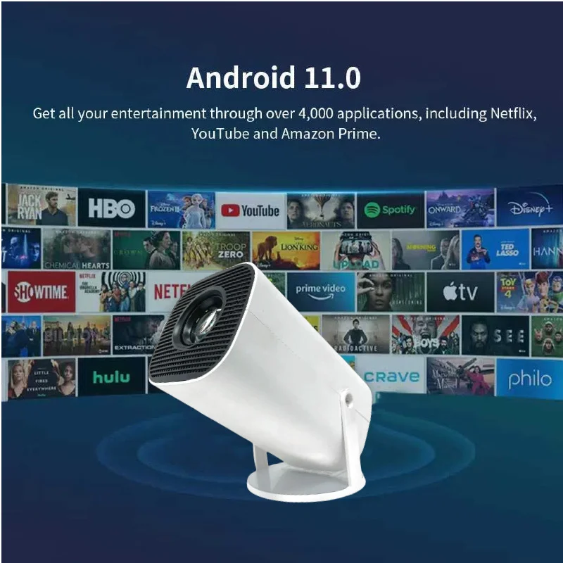 Projector Android Wifi Smart Portable Projector for Samsung iPhone Phone 1280 720P Full With 4K HD Office Home Theater Video