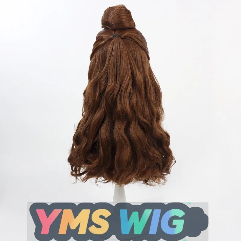 【MES WIG】 Belle et la bête Belle princesse Cosplay perruque Belle cheveux bouclés bruns perruque fendue