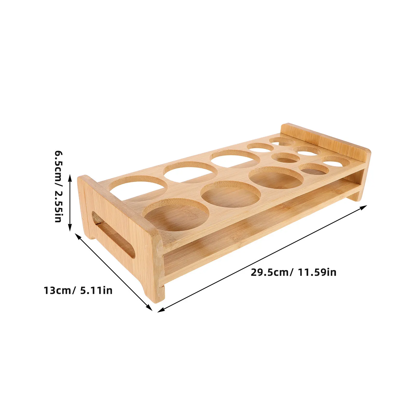 Bamboo Shot Glass Holder Organizer Display Rack for Home Bar Party Rv Whisky Tasting Glass Tray Serving Stand Compact Sturdy - view 5