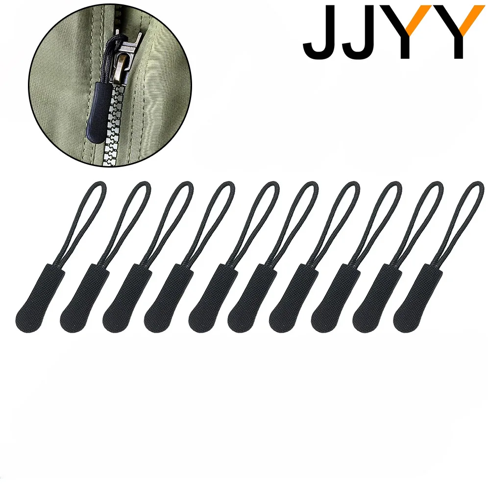 10-PCS Zipper Puller Extension Cord Label Puller End Lock Zipper Clip for Outdoor Bag Extender, Zipper Replacement