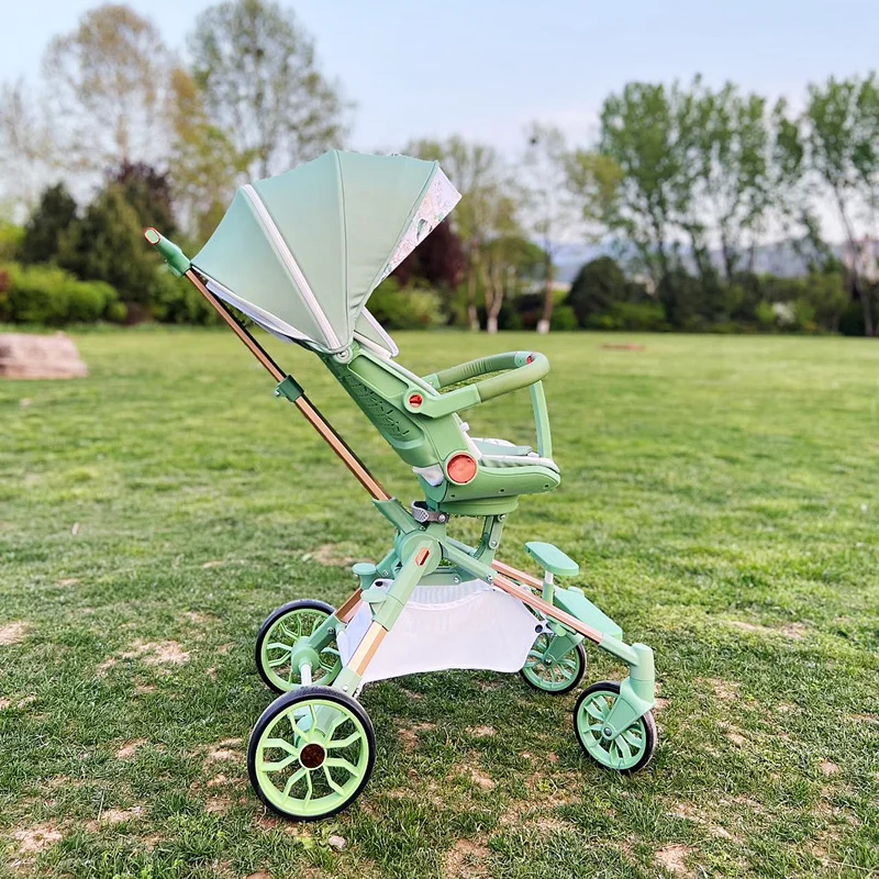 Baby walking artifact baby stroller can sit and lie down and fold two-way high view baby