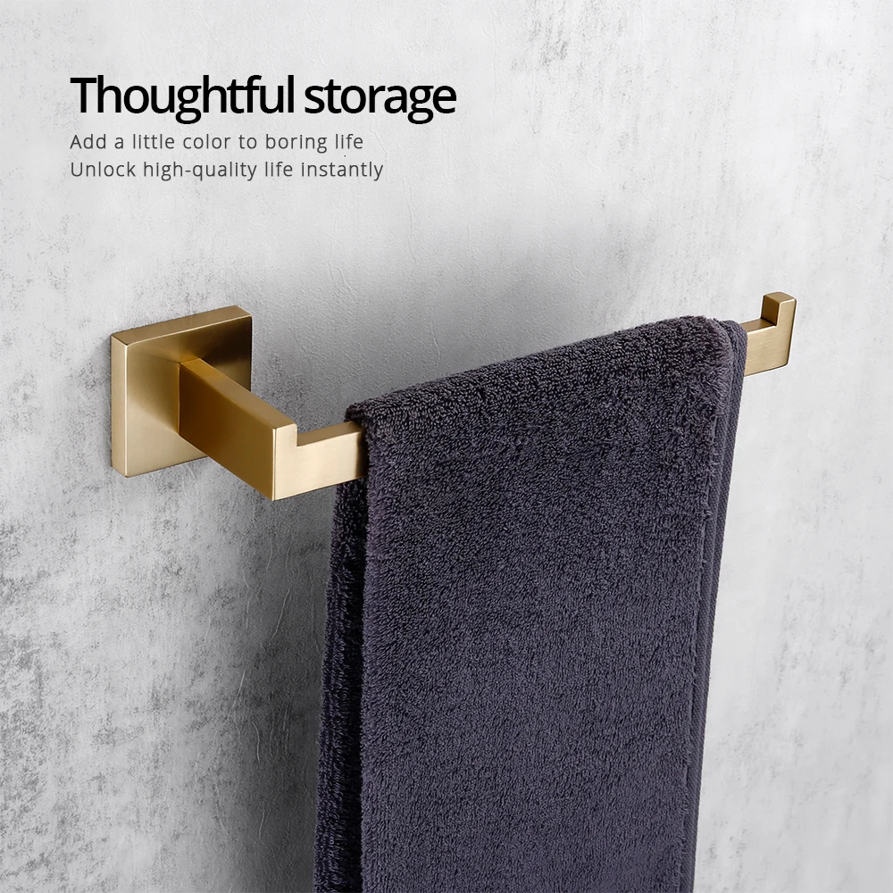 Bagnolux Towel Holder For Bathroom Wall Mounted Black Towel Bar Brushed Gold Bathroom Accessories Matte Black Towel Rack view 2