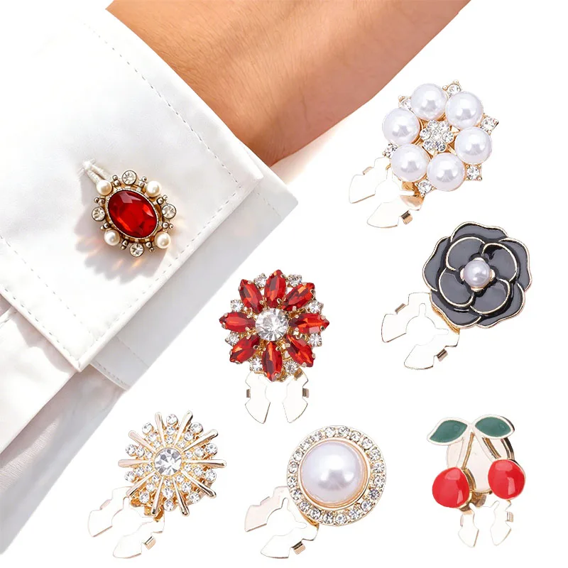 1/2/5/set  Rhinestones Pearl Buttons wedding decoration Diy Fashion Jewelry Decoration Blouses Clothing Women Men Accessories
