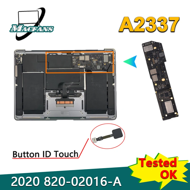 

Original Tested A2337 Motherboard M1 for MacBook Air Retina 13‘’ A2337 Logic Board 8G 256G 512G 820-02016 EMC3598 2020 Year