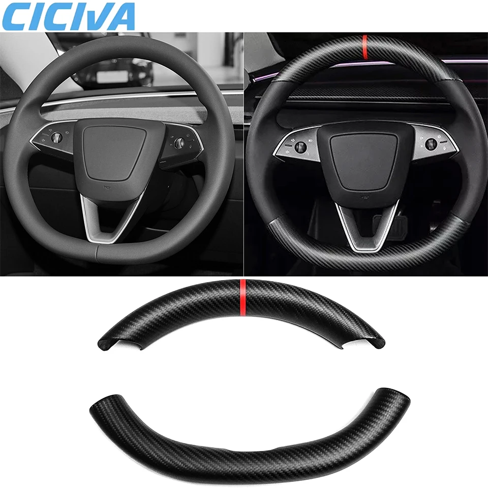 

Dry Carbon Fiber Hardware Patch For Tesla Model 3 2023-up Driving Wheel Anti-skid Cover Scratch-resistant Interior Accessories