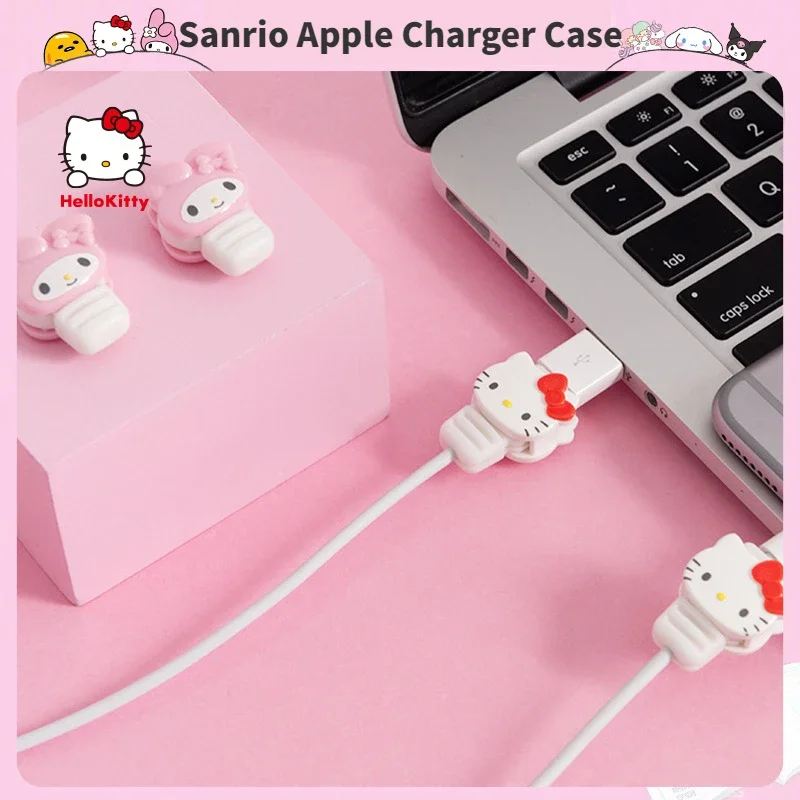 Sanrio Apple Cable Winder Charging Head Charger Protective Cover Collection Cable Organizer Data Cable Protective Cover Cartoon