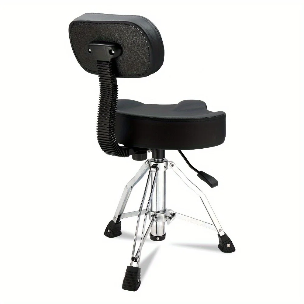 

Drum Throne with Backrest, Drum Stool Adjustable Height With Drumstick