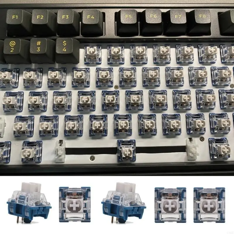 C90F 10pcs TTCS Silence Bluise White V2V3 مفاتيح مفاتيح اللمس لتبديل لوحات مفاتيح الألعاب الميكانيكية 3pin