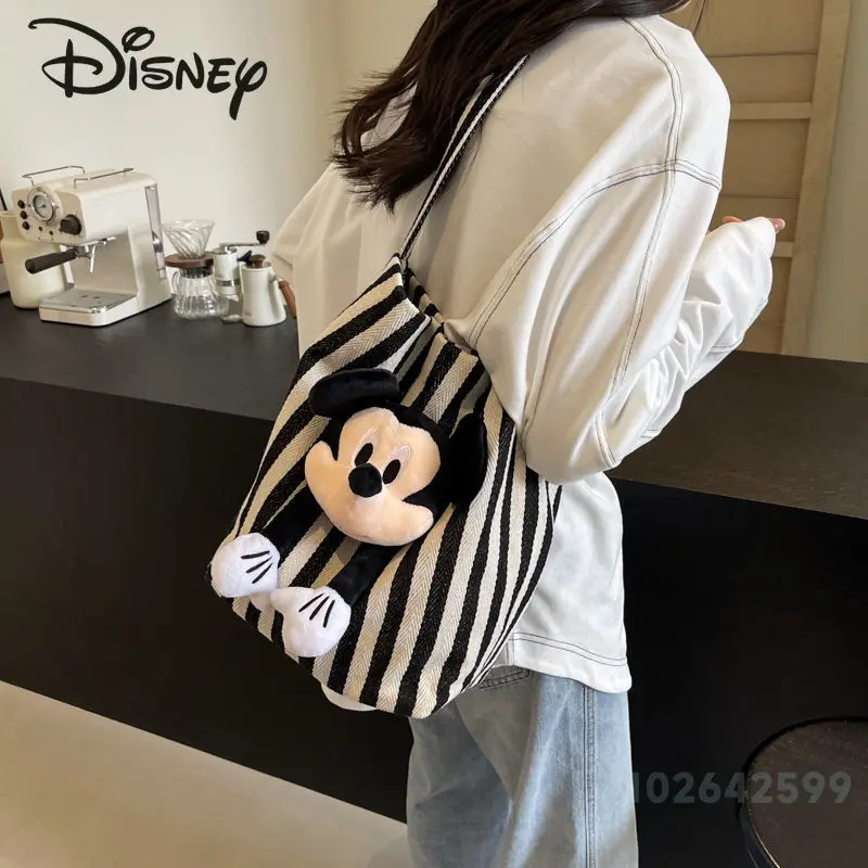 Bolsa de boneca Mickey Mouse feminina, bolsa de ombro, clássica, versátil, grande capacidade, alta qualidade, moda, nova, 2024