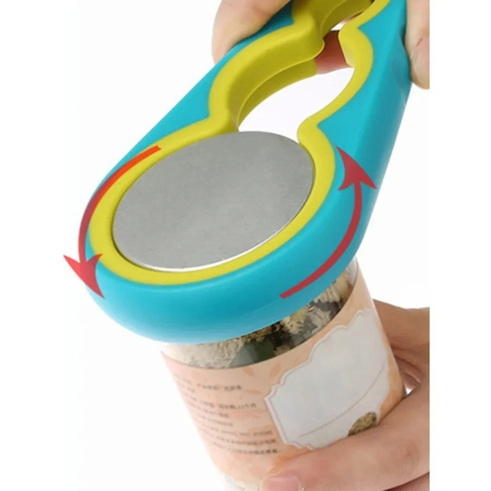 Kitchen Jars Opener Universal 1pc Multifunctional 4-in-1 Jar Opener, Jar Gripper, Lid Opener, Can Opener, Bottle Opener
