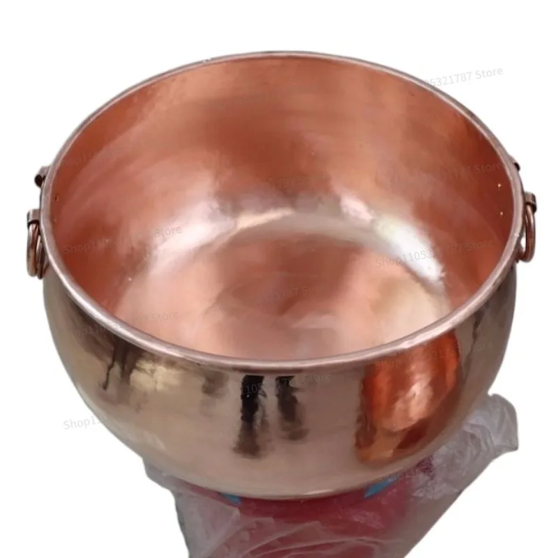 For Hu Spicy Soup Copper Pot Thickened Pure Handmade Drum Pot Purple Copper Stew Soup