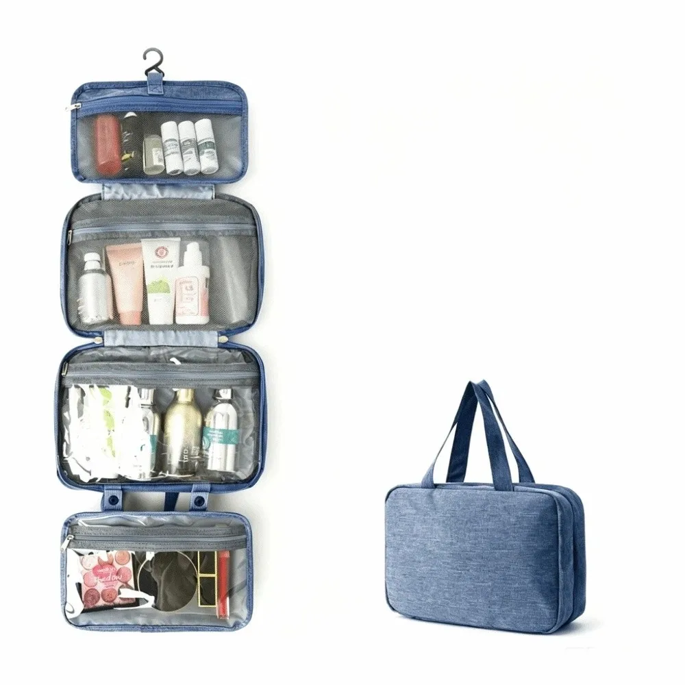 Large Capacity Travel Hanging Wash Bag Wet Dry Separation Multi Compartments Cosmetic Organizer Multi-Pocket Waterproof