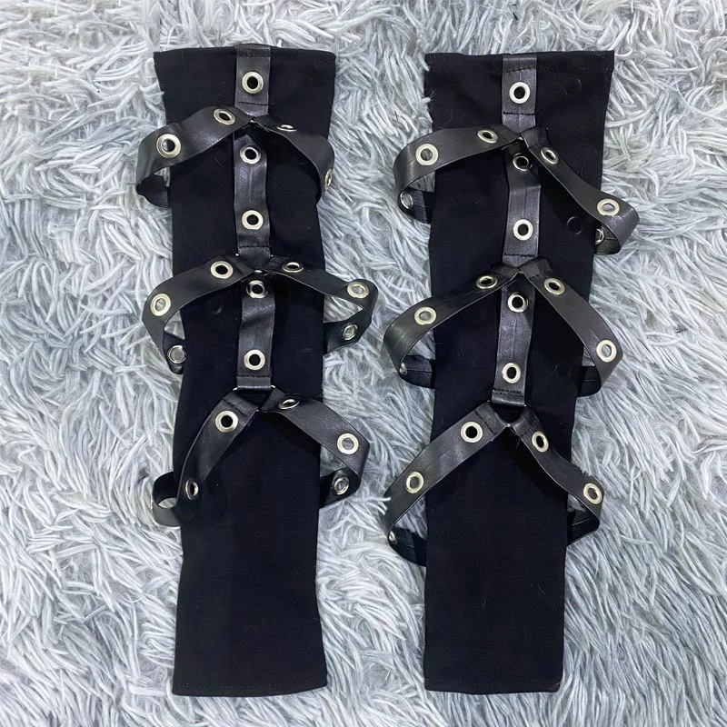 

Защита от солнца Harajuku, черные уличные перчатки с заклепками в стиле панк, готический стиль, косплей, гранж для мужчин и женщин, осень 2021, Y2k, эстетика