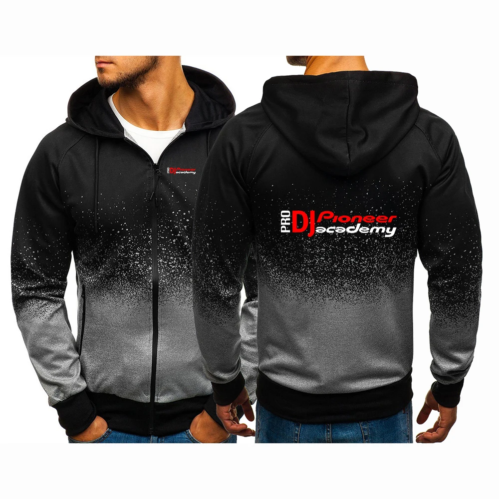 DJ Pioneer PRO Print 2025 Popular Spring And Autumn Man's Gradient Color Zipper Jacket Leisure Fashion Hoodies Coat