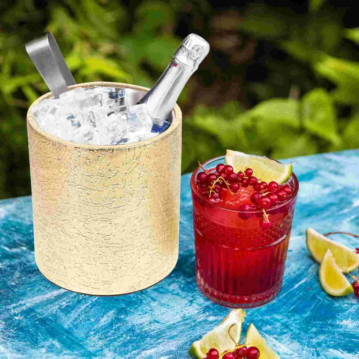 

Bucket Ice Chiller Beverage Cooler Bottle Buckets Beer Tub Holder Metal Cocktail Drink Insulated Cube Steel Champagne Bucket